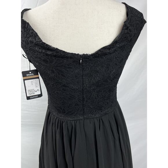 Miusol Women's Casual Deep V Neck Sleeveless Maxi Dress, Black, M3801R Sz. Small - Picture 2 of 11